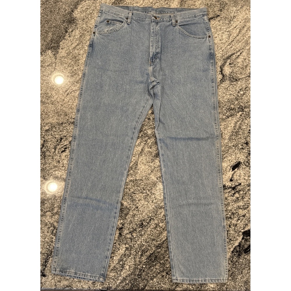 Wrangler Blue Jeans Mens 38x34 Blue Regular Fit Denim Western #354